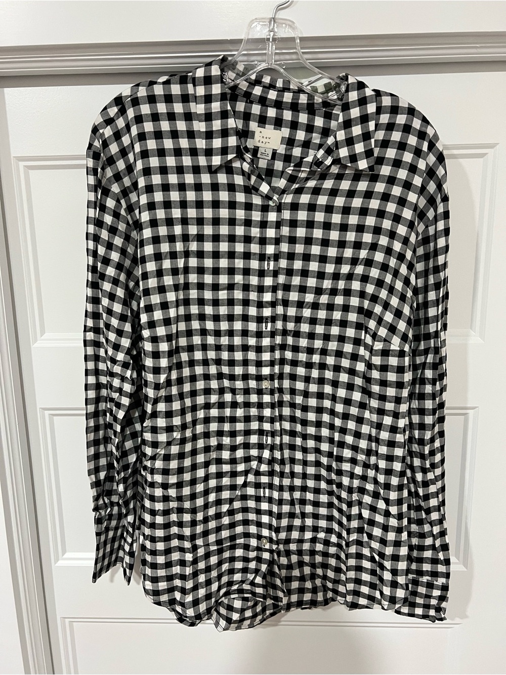 a new day Black & White Gingham Button-Down Shirt